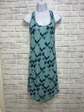 Mudd Nile Blue Geometric Twisted Racerback Summer Dress/Cover Up XS